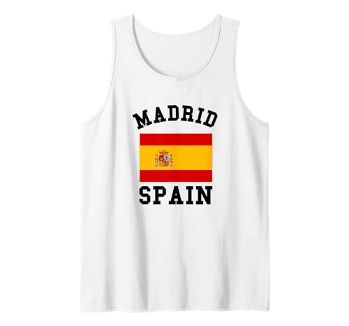 Madrid Spanien Flagge Souvenir España Skyline Herren Damen Tank Top von Madrid Spain Souvenir Skyline