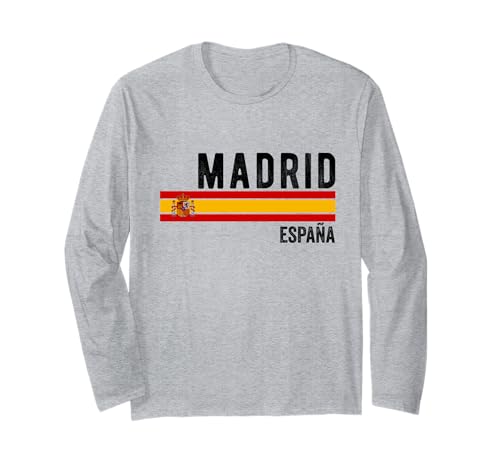 Madrid Spanien Flagge Souvenir España Skyline Reise Männer Frauen Langarmshirt von Madrid Spain Souvenir Skyline