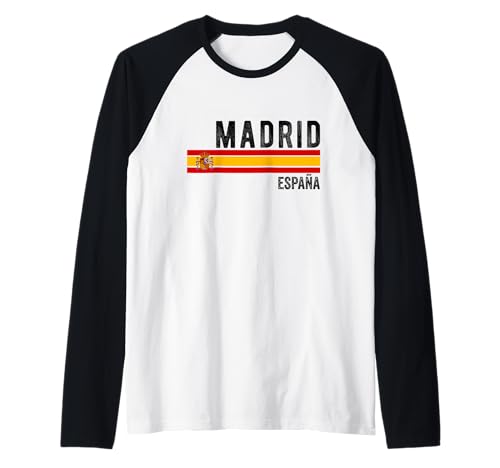 Madrid Spanien Flagge Souvenir España Skyline Reise Männer Frauen Raglan von Madrid Spain Souvenir Skyline