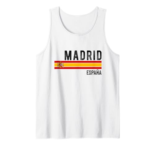 Madrid Spanien Flagge Souvenir España Skyline Reise Männer Frauen Tank Top von Madrid Spain Souvenir Skyline