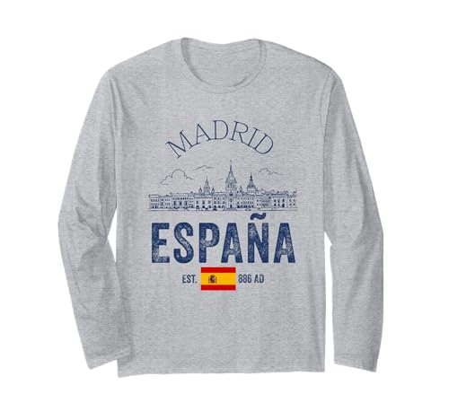 Madrid Spanien Souvenir España Skyline Reise Männer Frauen Langarmshirt von Madrid Spain Souvenir Skyline