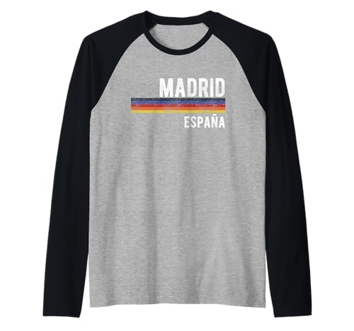 Madrid Spanien Souvenir España Skyline Reise Männer Frauen Raglan von Madrid Spain Souvenir Skyline