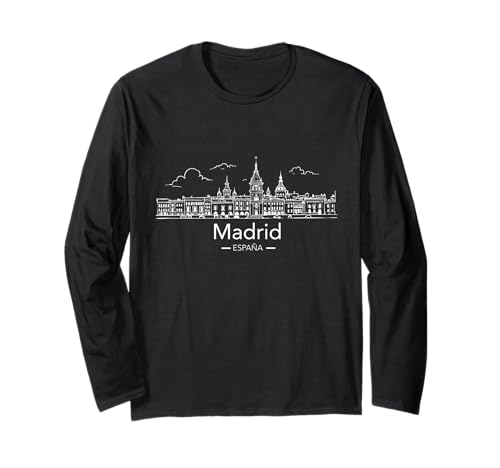 Souvenir aus Madrid Spanien Skyline Männer Frauen España Urlaub Langarmshirt von Madrid Spain Souvenir Skyline