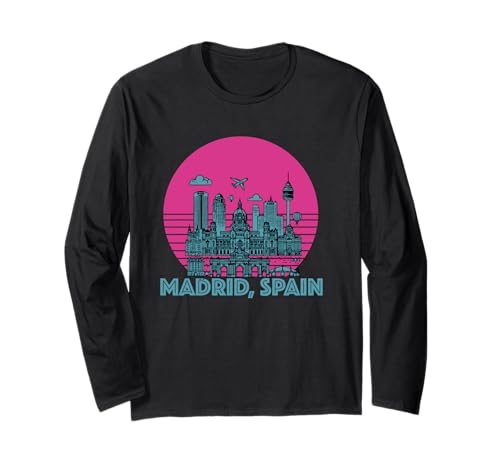 Souvenir aus Madrid Spanien Skyline Männer Frauen España Urlaub Langarmshirt von Madrid Spain Souvenir Skyline
