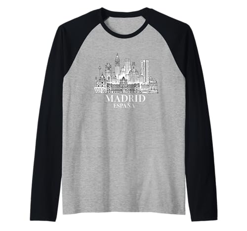 Souvenir aus Madrid Spanien Skyline Männer Frauen España Urlaub Raglan von Madrid Spain Souvenir Skyline