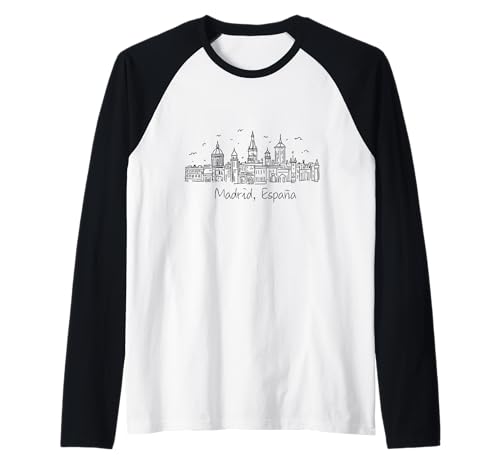 Souvenir aus Madrid Spanien Skyline Männer Frauen España Urlaub Raglan von Madrid Spain Souvenir Skyline