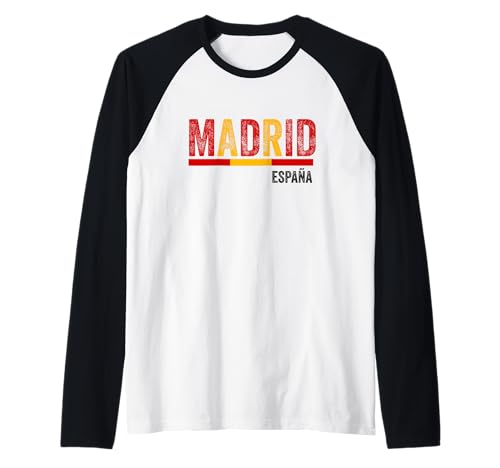 Souvenir aus Madrid Spanien Skyline Männer Frauen España Urlaub Raglan von Madrid Spain Souvenir Skyline
