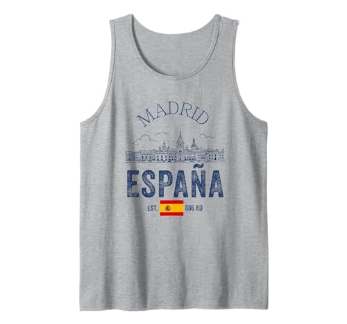 Souvenir aus Madrid Spanien Skyline Männer Frauen España Urlaub Tank Top von Madrid Spain Souvenir Skyline