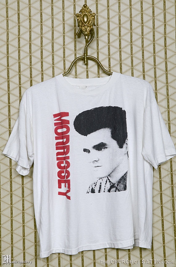 Morrissey T-Shirt, The Smiths Vintage Seltenes Weiches Weißes New Wave Joy Abteilung Depeche Mode Hall Und Die Bunnymen Aztec Camera von Madrigallery