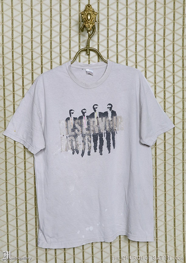 Vorratsbehälter Hunde Hemd, 1991 Thrashed Vintage Selten T Off White T-Shirt Film Kult Serienmörder Gangster Taxifahrer Pate Goodfellas Scarface von Madrigallery