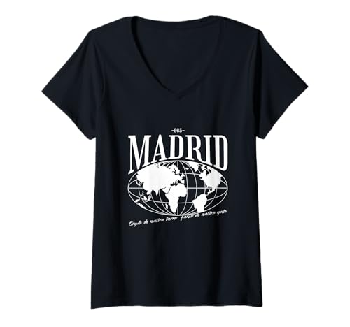 Damen Madrid Heimat Stolz T-Shirt mit V-Ausschnitt Damen Madrid Heimat Stolz T-Shirt mit V-Ausschnitt von Madrilene Spruch Liebe Geschenkidee