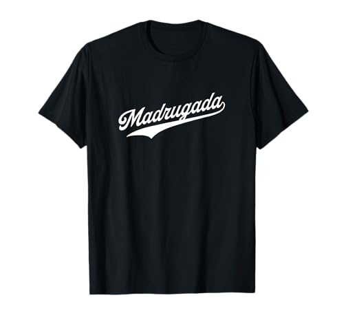 Madrugada Damen Unisex-Kinder T-Shirt Schwarz S Klassisches Kurzarm T-Shirt mit Buchstabenmuster Madrugada Damen Unisex-Kinder T-Shirt Schwarz S Klassisches Kurzarm T-Shirt mit Buchstabenmuster von Madrugada