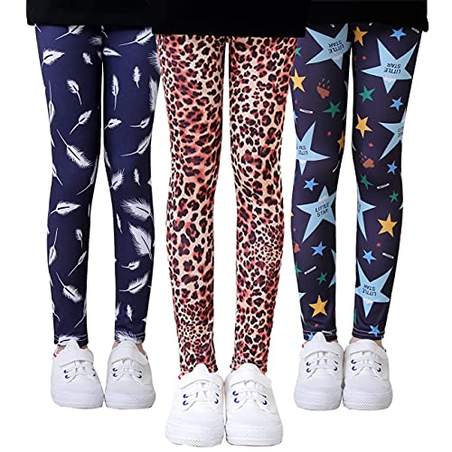 Maeau 3er Pack Leggings Mädchen Sporthosen Strumpfhose Blumen von Maeau