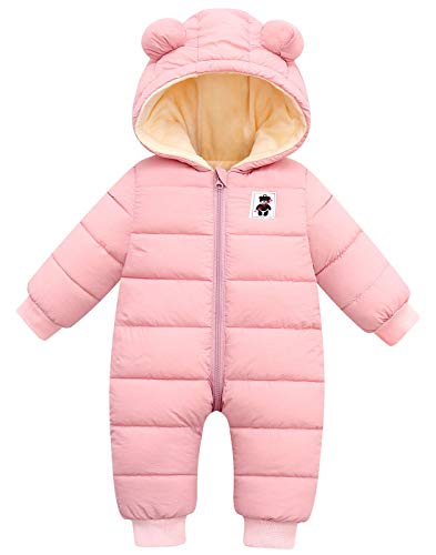 Maeau Baby Schneeanzug Winter Rosa Overall Baby Winter 0-3 Monate Winteroverall Jungen Mädchen Baby Kleidung Outdoor Baby Strampler Winter Jumpsuit Baby Neugeborene Winter von Maeau