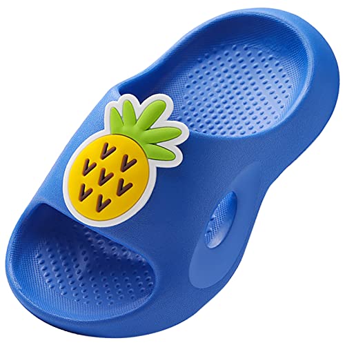 Maeau Badeschuhe Kinder Mädchen Jungen Duschschuhe Rutschfest Sommer Badelatschen Ananas Hausschuhe Badezimmer Strand Pool Weiche Flache Sohle Schlappen Pantoffeln Badeschlappen Königsblau 25-26 EU von Maeau