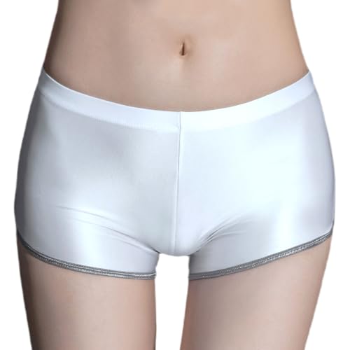 Maeau Damen Glossy Dessous Stretch Nahtlose Boxershorts Undurchsichtig Glatt Schlüpfer Hotpants von Maeau