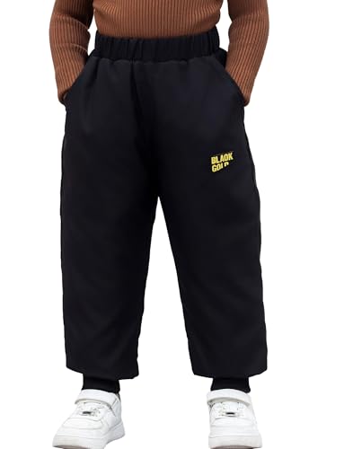 Maeau Daunen Winterhose Kinder Unisex Schneehose Jungen Verdickter Daunenhose Wasserdicht Thermohose Winter Mädchen Stepphose Pufferhose 122-128 von Maeau