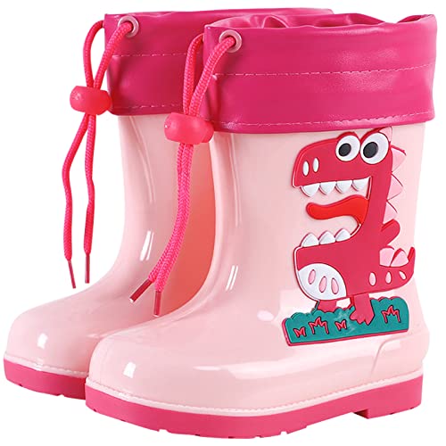 Maeau Gummistiefel Kinder Mädchen Jungen 26/27 EU Regenstiefel Kinder Regenschuhe Wasserdicht Jungen Gummistiefel Rutschfest Mädchen Rosa EVA Gummistiefel Dinosaurier Federleicht Licht Stiefel Weich von Maeau