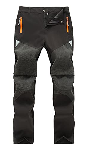 Maeau Jungen Softshellhose Sommer Wanderhose Zip Off Outdoorhose Jungen Atmungsaktiv Trekkinghose Zip Off Jungen Sommer Arbeitshose Jungen Kurz Freizeithose Cargohose Funktionshose Jungen von Maeau