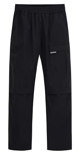 Maeau Jungen Thermohose Warm Verdickter Winterhose Mädchen Wasserdicht Outdoorhose Schafwolle Fleecefutter Schneehose Elastischem Bund Sporthose Wanderhose 130-140 von Maeau