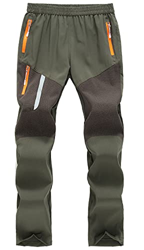 Maeau Kinder Arbeitshose Wasserdicht Arbeitshose Jungen 128-134 Outdoorhose Jungen Sommer Wanderhose Lang Grün Softshellhose Trekkinghose Kinder Jungen Schnelltrocknend von Maeau