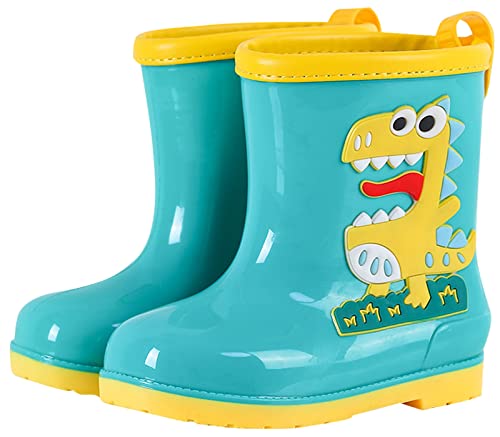 Maeau Kinder Gummistiefel Mädchen Jungen 24/25 EU Regenstiefel Kinder Regenschuhe Wasserdicht Jungen Gummistiefel Rutschfest Mädchen Grün EVA Gummistiefel Dinosaurier Federleicht Licht Stiefel Weich von Maeau