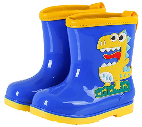 Maeau Kinder Gummistiefel Mädchen Jungen 26/27 EU Regenstiefel Kinder Regenschuhe Wasserdicht Jungen Gummistiefel Rutschfest Mädchen Blau EVA Gummistiefel Dinosaurier Federleicht Licht Stiefel Weich von Maeau