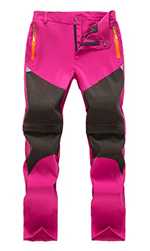 Maeau Mädchen Softshellhose Sommer Wanderhose Zip Off Outdoorhose Mädchen Atmungsaktiv Trekkinghose Zip Off Mädchen Sommer Arbeitshose Mädchen Kurz Freizeithose Cargohose Funktionshose Mädchen von Maeau