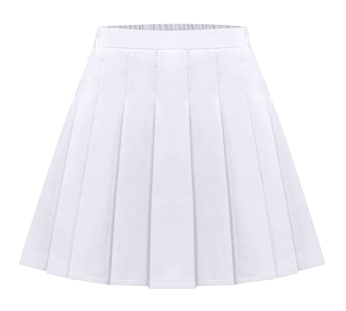 Maeau Plissee Rock Kurz Mädchen Schulmädchen Faltenrock Tennis Schule Röcke Elastische Hohe Taille Kinder Gefaltete Minirock Skater mit Integrierter Shorts Sommer Frühling Herbst Weiß 8-9 Jahre Maeau Plissee Rock Kurz Mädchen Schulmädchen Faltenrock Tennis Schule Röcke Elastische Hohe Taille Kinder Gefaltete Minirock Skater mit Integrierter Shorts Sommer Frühling Herbst Weiß 8-9 Jahre von Maeau