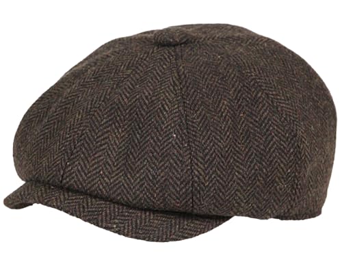 Maeau Schirmmütze Baby Jungen 24 36 48 Monate Schiebermütze Flach Kinder Mädchen Dunkelbraun Baskenmütze Gatsby Barett Cap Tweed Mütze Irish Zeitungsjunge Kappe Newsboy Bakerboy Flatcap 2 3 4 Jahre von Maeau