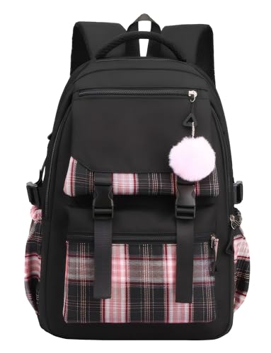 Maeau Schulrucksack Mädchen Teenager Kinderrucksack Kinder Mädchen Schultasche Grundschule Mädchen Rucksack Wasserdicht Schule Kawaii Wasserabweisend Schulranzen Schulkinder Jugendliche Junior Schwarz von Maeau