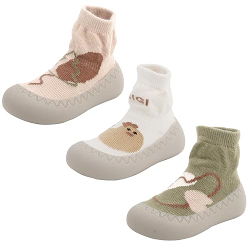 Maeau Socken Anti-Rutsch Baby Mädchen Junge Baumwolle 18-24 Monate Rutschfeste Schuhe Weiche Sohle Stricken Kleinkind Schuhsocken Bodenschuhe Herbst Hüttenschuhe Neugeborene Lauflernschuhe Frühling von Maeau