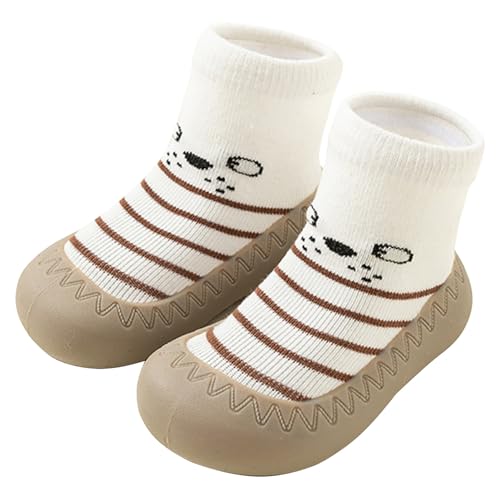 Maeau Socken Anti-Rutsch Baby Mädchen Junge Baumwolle 6-12 Monate Rutschfeste Schuhe Weiche Sohle Stricken Kleinkind Schuhsocken Bodenschuhe Herbst Hüttenschuhe Neugeborene Lauflernschuhe Frühling von Maeau
