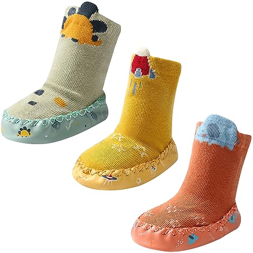Maeau Socken Anti-Rutsch Baby Mädchen Junge Baumwolle 6-12 Monate Schuhsocken Weiche Warme Grün Socken Schuhe Herbst Kleinkind Gelb Hüttenschuhe Neugeborene Lauflernschuhe Rutschfeste Orange Frühling von Maeau