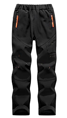 Maeau Softshellhose Kinder Gefüttert Skihose Schneehose Jungen Mädchen Wanderhose Outdoorhose Kinder Wasserdicht Winter Trekkinghose Kinder Regenhose Gefüttert Kinder Arbeitshose Mädchen Jungen von Maeau