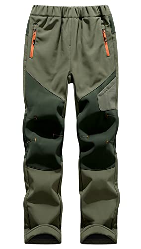 Maeau Softshellhose Kinder Gefüttert Skihose Schneehose Jungen Mädchen Wanderhose Outdoorhose Kinder Wasserdicht Winter Trekkinghose Kinder Regenhose Gefüttert Kinder Arbeitshose Mädchen Jungen von Maeau