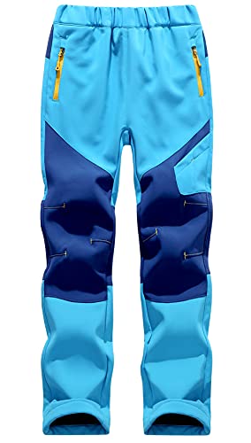 Maeau Softshellhose Kinder Gefüttert Skihose Schneehose Jungen Mädchen Wanderhose Outdoorhose Kinder Wasserdicht Winter Trekkinghose Kinder Regenhose Gefüttert Kinder Arbeitshose Mädchen Jungen von Maeau