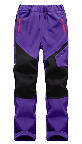 Maeau Softshellhose Kinder Gefüttert Skihose Schneehose Jungen Mädchen Wanderhose Outdoorhose Kinder Wasserdicht Winter Trekkinghose Kinder Regenhose Gefüttert Kinder Arbeitshose Mädchen Jungen von Maeau