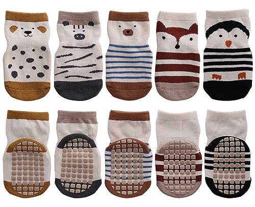 Maeau Stoppersocken Baby Junge 0-6 6-12 Monate Rutschfeste Socken für Baby Mädchen Anti Rutsch Socken Baumwolle Cartoon ABS Socken Sneaker Kleinkinder Krabbelsocken Kinder Rot Sportsocken Neugeborene von Maeau