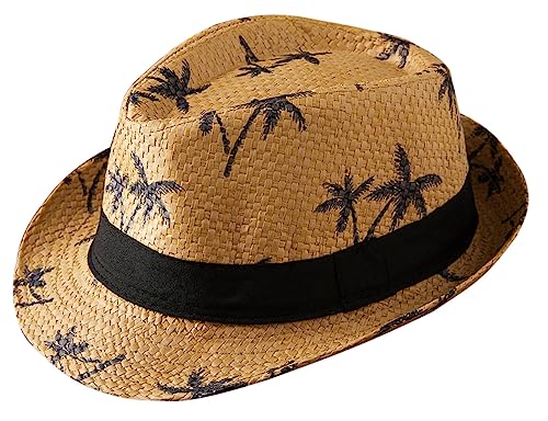 Maeau Strohhut Kinder Jungen Mädchen Panamahut Khaki Sonnenhut Kleinkind Uv Schutz 1 2 3 Jahre Jazz Hut Kurze Krempe Cowboyhhut Stroh Mütze Strand Sommermütze Baby Fedora Trilby Hut Pork Pie Sommer von Maeau