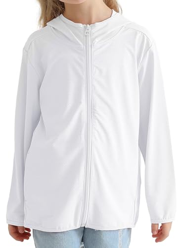 Maeau UPF 50+ Uv Schutz Kapuzenjacke Mädchen Jungen Hooded Jacket Sonnenschutz Stretch Sweatjacke Kinder Schnelltrocknend Sportjacke Sommer Reißverschlüsse Laufjacke für Gym Fahrrad Picknick 3-4 J von Maeau