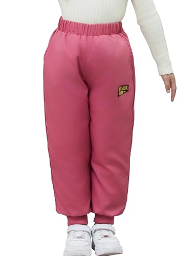 Maeau Unisex Daunenhose Kinder Mädchen Thermohose Jungen Winter Hosen Daunen Verdickter Schneehose Hohe Taille Pufferhose Outdoorhose 134-140 von Maeau