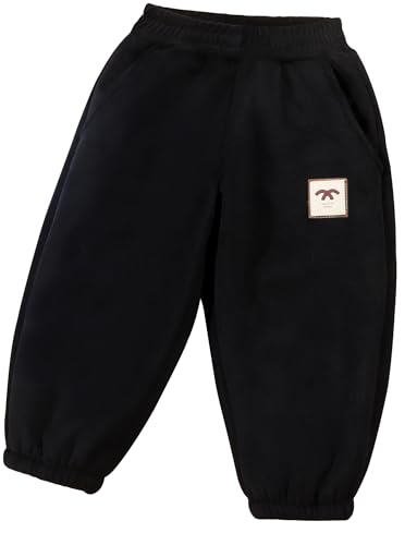 Maeau Unisex Winterhose Kinder Dicke Fleece Hosen Innenfutter Warm Thermohose Wattierter Taschen Cordhose Jungen Mädchen Outdoorhose Winter Schneehose 110-116 von Maeau