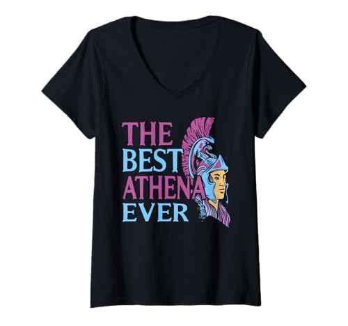 Damen Beste Athena Griechische Göttin Humor Mythos T-Shirt mit V-Ausschnitt Damen Beste Athena Griechische Göttin Humor Mythos T-Shirt mit V-Ausschnitt von Mächtige Frauenmythos Fans