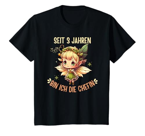 3 Jahre Alt Geburtstag Mädchen Süße Fee Ich bin Chefin T-Shirt 3 Jahre Alt Geburtstag Mädchen Süße Fee Ich bin Chefin T-Shirt von Mädchen 3. Geburtstag Geschenk Geburtstagsshirt