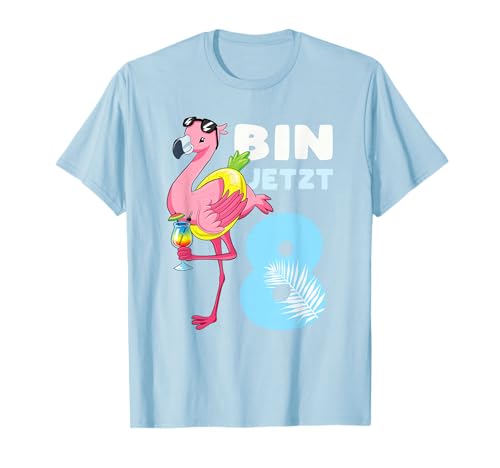 Mädchen Bin jetzt 8 Jahre Flamingo Shirt 8. Geburtstag T-Shirt von Mädchen 8. Geburtstag Party Shirt Geschenk