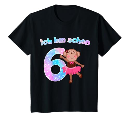 6 Geburtstag Affe fur 6 Jahre Mädchen Geschenk T-Shirt 6 Geburtstag Affe fur 6 Jahre Mädchen Geschenk T-Shirt von Mädchen Affe T-Shirt Ich bin 6 Jahre alt