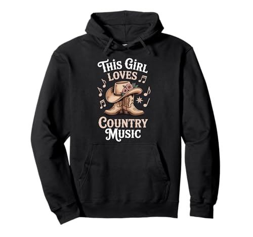 This Girl Loves Country Music Pullover Hoodie von Mädchen Country musik Der 90er Westliche Musik