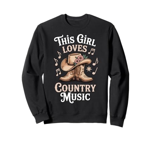 This Girl Loves Country Music Sweatshirt von Mädchen Country musik Der 90er Westliche Musik