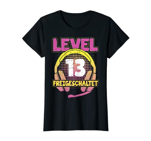 Damen Mädchen Gamerin Level 13 Jahre Geburtstagsshirt Zockerin T-Shirt von Mädchen Gamerin Geburtstag Coole Zocker Geschenke